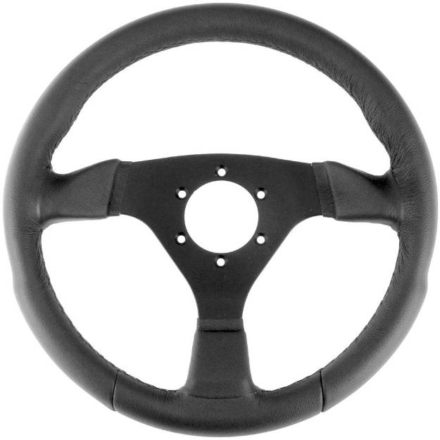 Picture of 330mm Black Leather Steering Wheel 