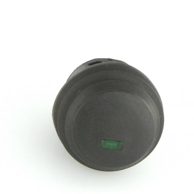 Picture of Black LED Illuminated Latching Push Button Switch Green
