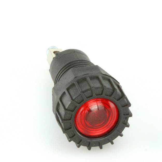 Picture of Large Black Warning Light Red