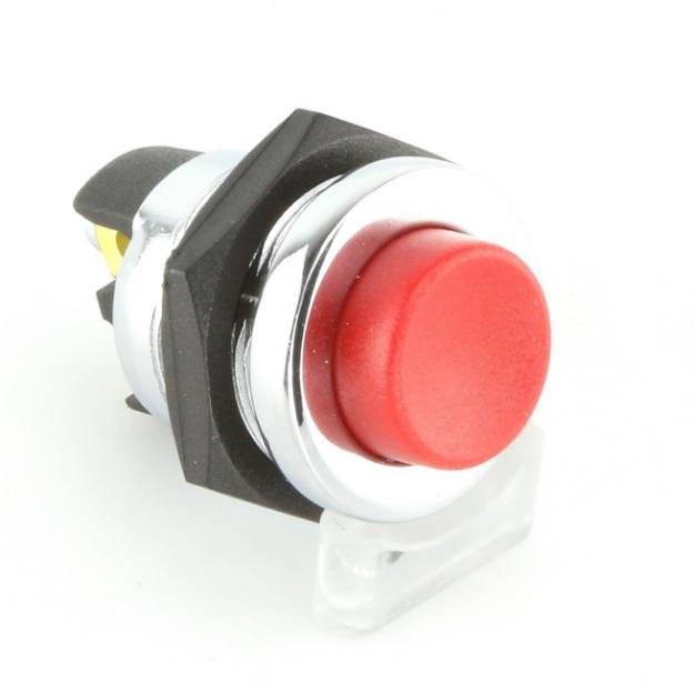 Picture of Push Button Red & Chrome