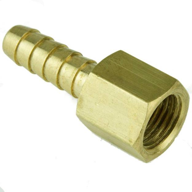 Picture of 1/4" BSP Female Brass Union With 8mm Hosetail