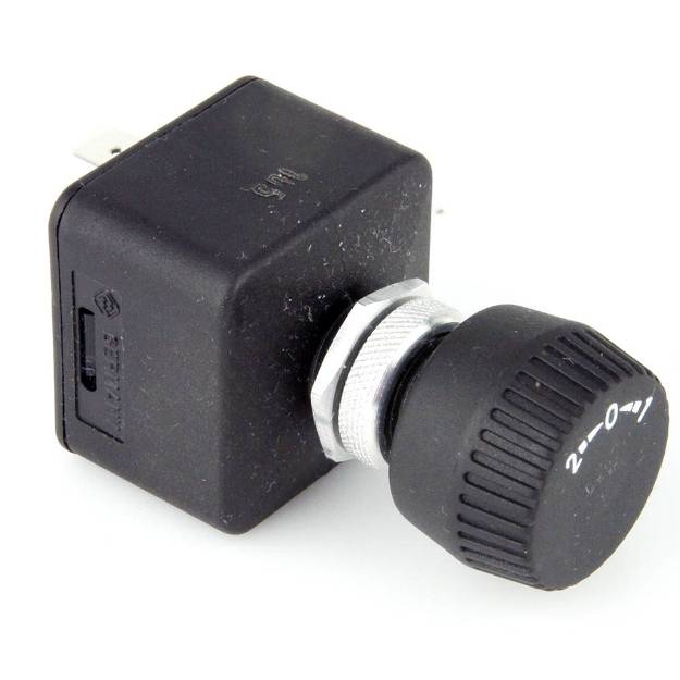 Picture of Black Rotary Switch 3 Position Spring Return