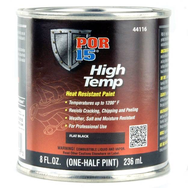 Picture of POR15 High Temperature Brush On Paint Flat Black 236ml