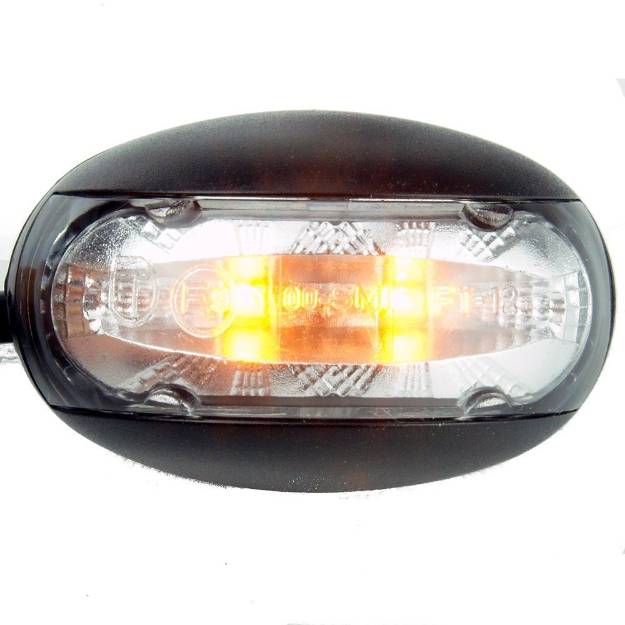 Picture of LED Domed Clear Lens Marker Light 'E'9 Marked Amber when lit