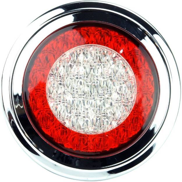 Picture of Flush Mount LED Stop Tail Indicator Rear Light with Chrome Bezel