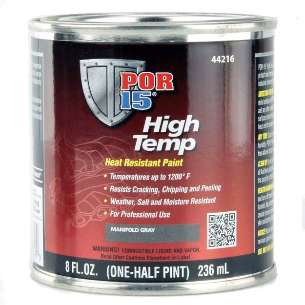 Picture of POR15 High Temperature Brush On Paint Manifold Grey 236ml