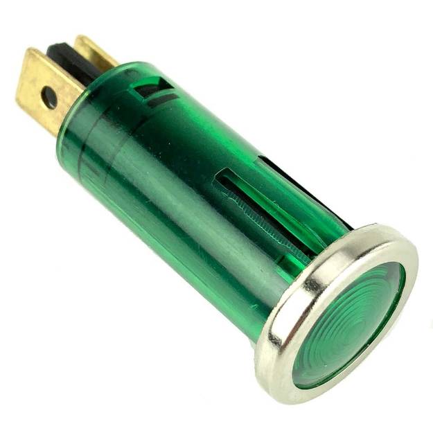 Picture of Small Chrome Bezel Green Warning Light