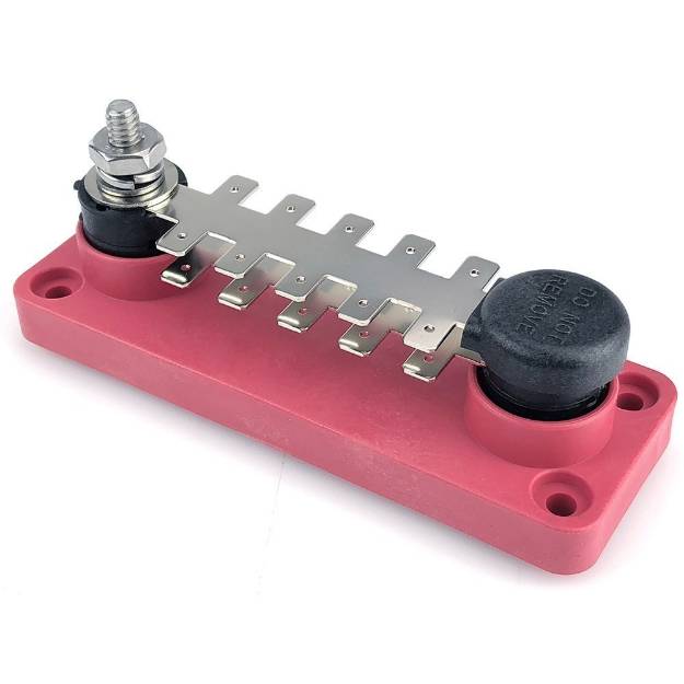 Picture of Red 1/4" Male Spade 20 Terminal Busbar