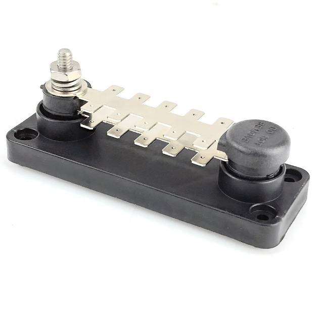 Picture of Black 1/4" Male Spade 20 Terminal Double Busbar
