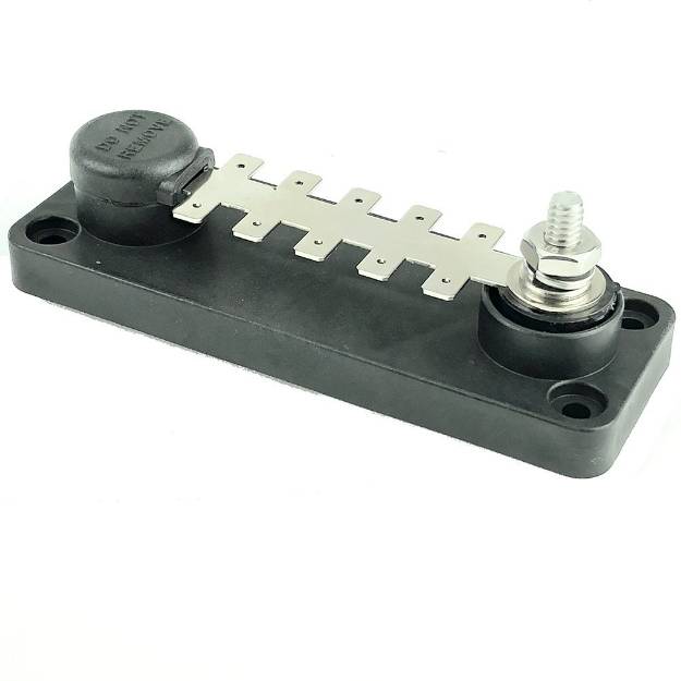 Picture of Black 1/4" Male Spade 10 Terminal Busbar