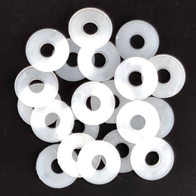 Picture of 15mm Dia. White Nylon Washers With 5.4mm hole