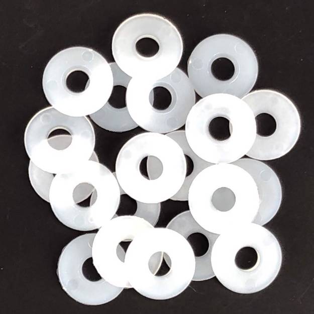 Picture of 18mm Dia. White Nylon Washers With 6.4mm Hole