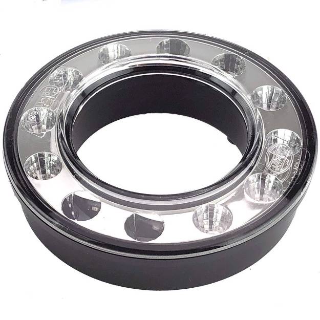 Picture of 95mm LED Dual Concentric Lamp Outer Ring Clear Lens Stop and Tail