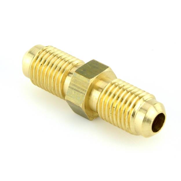 Brass In-Line Connector 7/16" unf Male Male