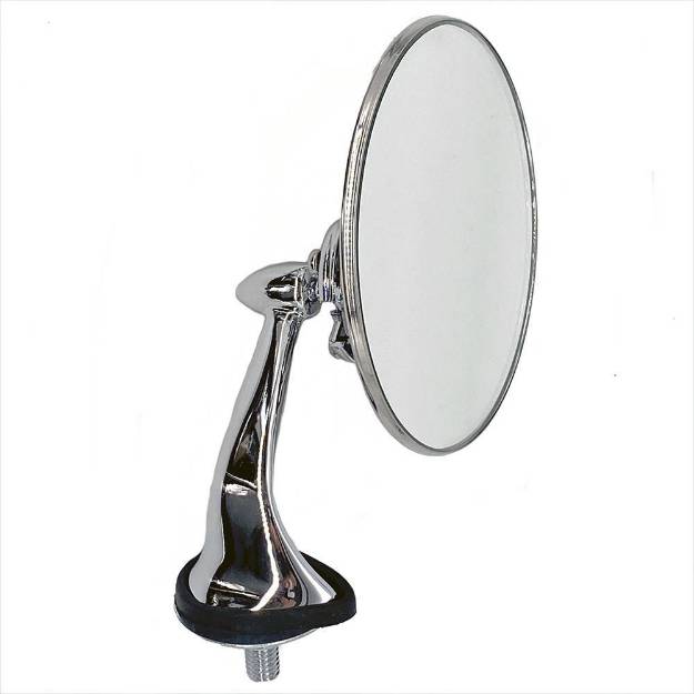 Picture of Stainless and Chrome Round Wing Mirrors Handed Pair FLAT GLASS