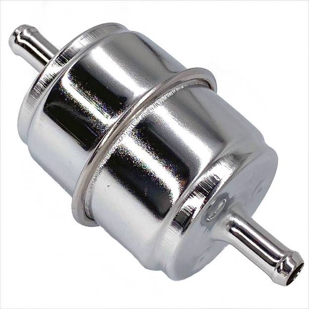Picture of Large In-line Chrome Plated Fuel Filter 8mm