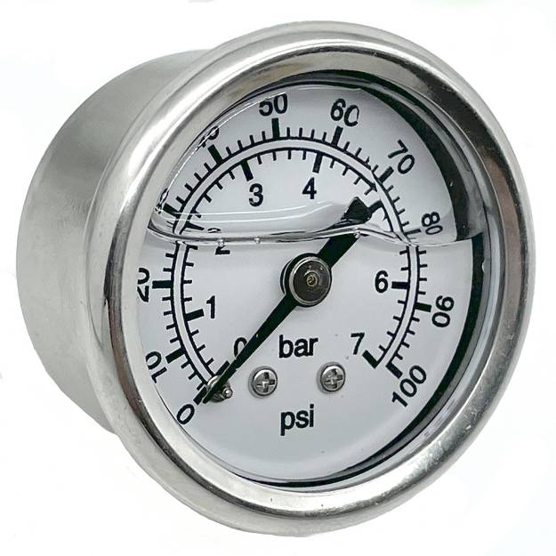 Picture of Oil Filled Fuel Pressure Gauge. High Pressure. Injection 0-7 BAR
