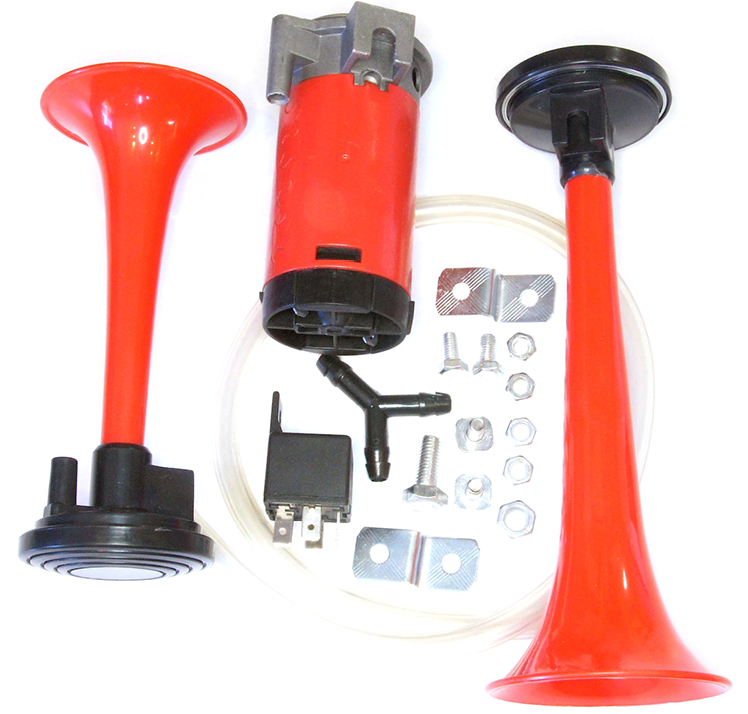 Twin air horn with alternating sound, 12V