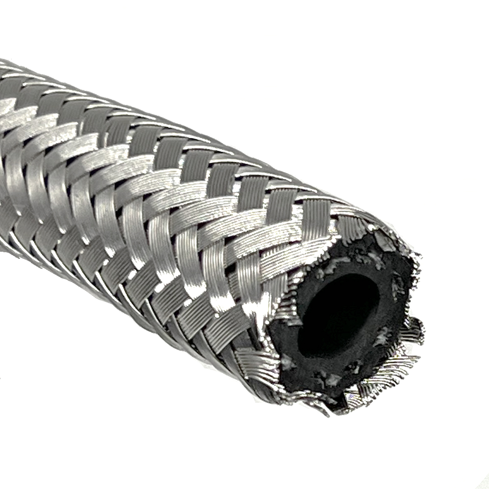 Stainless Braided Ethanol Proof Fuel Hose 6mm (1/4)