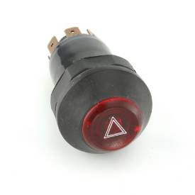 Bild von Beleuchteter Druckknopf Warnblinkschalter Rot Kreisförmig Mit Gummi-Spritzwasserschutz 