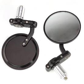 Picture of 83mm Diameter Convex Bar End Mirrors Black