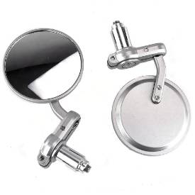 Picture of 83mm Diameter Convex Bar End Mirrors Silver