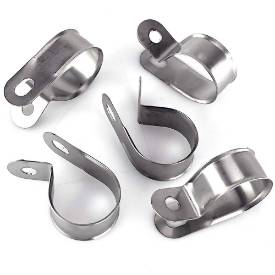 Picture of Vintage Style Unlined Wide Stainless Steel P-Clips 25mm Pack of 5