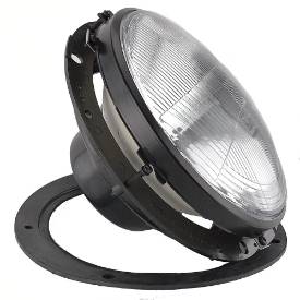 Picture of 7" Half Bowl Black Rim Headlamp Unit