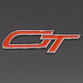 Picture of Chrome and Red Enamel Self Adhesive Script GT Badge