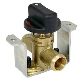 Picture of Dash or Panel Mounted 15mm (5/8") Brass Heater Valve with Mounting Bracket