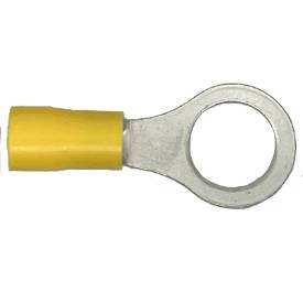 Picture of Yellow Pre Insulated Crimp Ring Terminals 10mm 50pcs