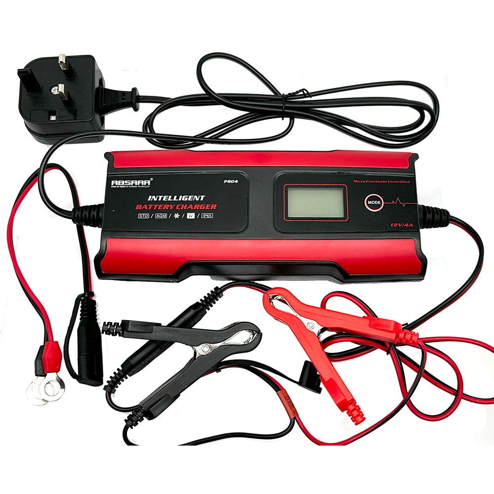 Absaar Battery Charger Car Battery Charger 6/12V 4Amp
