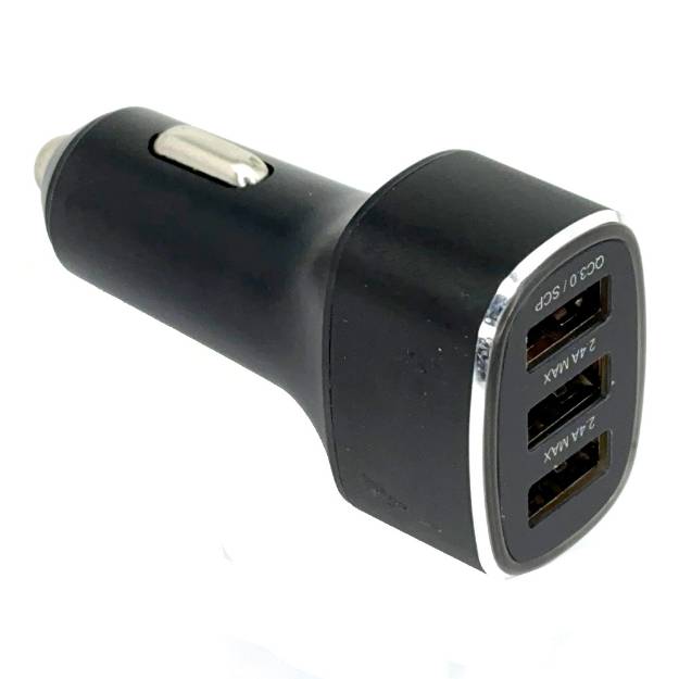 Picture of QC3.0 Fast Charge, Plug-In Illuminated Triple USB Charging Socket 