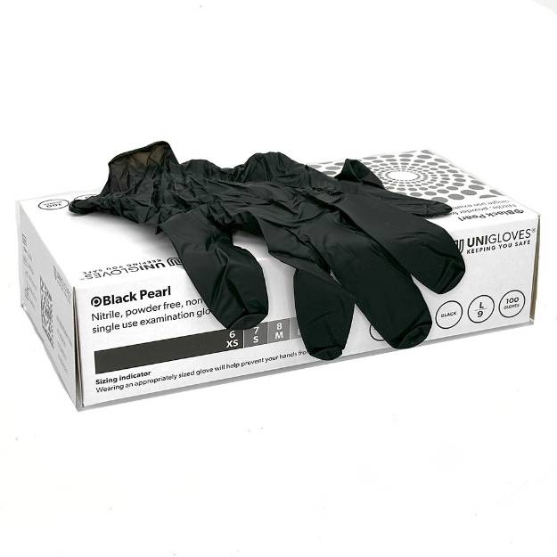 Picture of Black Nitrile Gloves Box of 100 
