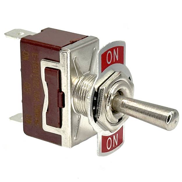 Picture of 15 Amp Chrome Toggle Switch Single Pole ON-OFF-ON 