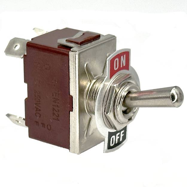 Picture of 15 Amp Chrome Toggle Switch Double Pole OFF-ON 